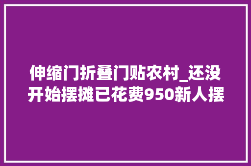 伸缩门折叠门贴农村_还没开始摆摊已花费950新人摆摊卖春联看我来给你试错2