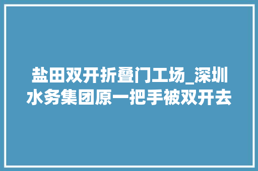 盐田双开折叠门工场_深圳水务集团原一把手被双开去年12月份调任董事长