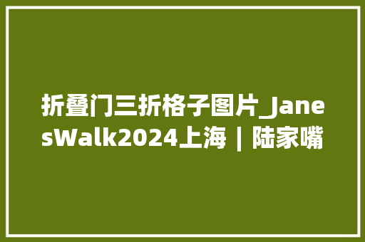 折叠门三折格子图片_JanesWalk2024上海︱陆家嘴折叠小格子间与大年夜格子路