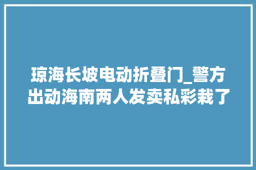 琼海长坡电动折叠门_警方出动海南两人发卖私彩栽了
