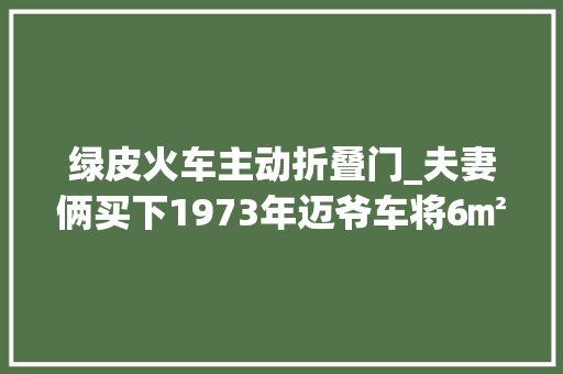 绿皮火车主动折叠门_夫妻俩买下1973年迈爷车将6㎡空间变蜗居后带着狗狗一住就2年