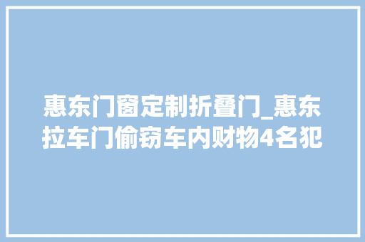 惠东门窗定制折叠门_惠东拉车门偷窃车内财物4名犯罪嫌疑人落网 塑钢门