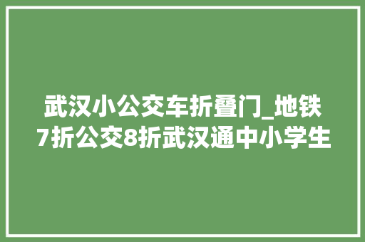 武汉小公交车折叠门_地铁7折公交8折武汉通中小学生卡解决指南来了