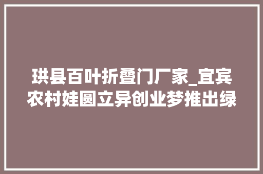 珙县百叶折叠门厂家_宜宾农村娃圆立异创业梦推出绿色定制家居