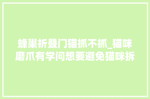 蜂巢折叠门猫抓不抓_猫咪磨爪有学问想要避免猫咪拆家弄清楚这几点是关键