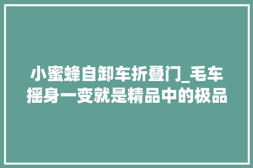 小蜜蜂自卸车折叠门_毛车摇身一变就是精品中的极品看看这小自卸车你喜不喜好