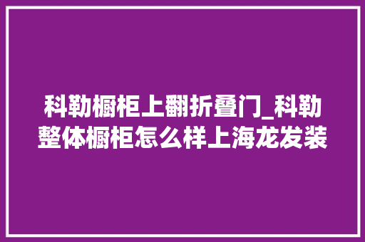 科勒橱柜上翻折叠门_科勒整体橱柜怎么样上海龙发装饰具体分析其优缺点 滑动门