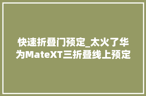 快速折叠门预定_太火了华为MateXT三折叠线上预定打破200万线下更是排起长龙