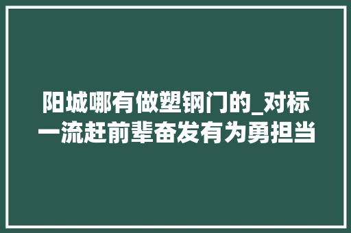 阳城哪有做塑钢门的_对标一流赶前辈奋发有为勇担当齐心专心向着老庶平易近记阳城县河北镇东交村第一书记刘向东 铝合金门