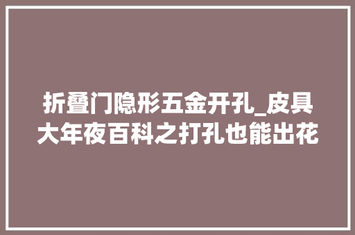 折叠门隐形五金开孔_皮具大年夜百科之打孔也能出花样花斩打孔理解一下