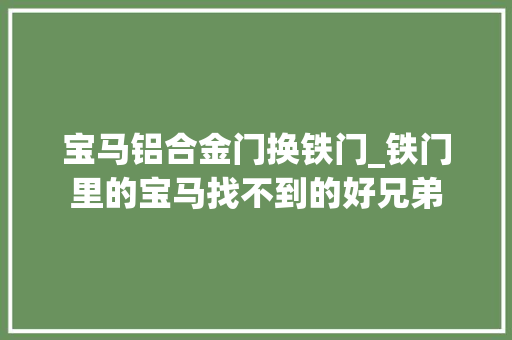 宝马铝合金门换铁门_铁门里的宝马找不到的好兄弟