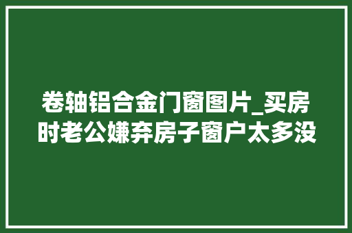 卷轴铝合金门窗图片_买房时老公嫌弃房子窗户太多没想到全靠窗户撑起了装修的颜值
