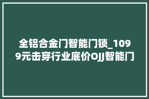 全铝合金门智能门锁_1099元击穿行业底价OJJ智能门锁X1评测金融级安防