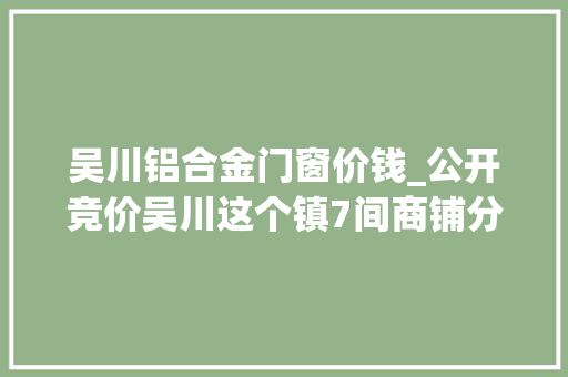 吴川铝合金门窗价钱_公开竞价吴川这个镇7间商铺分零招租合计248平方米 推拉门