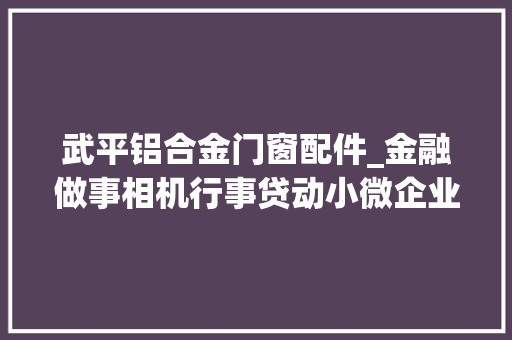 武平铝合金门窗配件_金融做事相机行事贷动小微企业谋成长 塑钢门