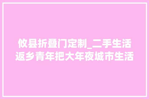 攸县折叠门定制_二手生活返乡青年把大年夜城市生活复制到县城 折叠门