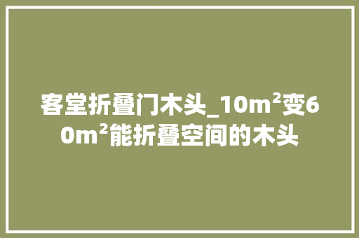 客堂折叠门木头_10m²变60m²能折叠空间的木头