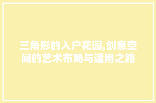 三角形的入户花园,创意空间的艺术布局与适用之路