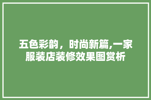 五色彩韵，时尚新篇,一家服装店装修效果图赏析