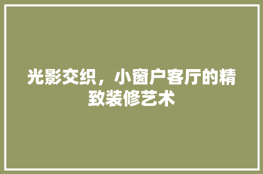 光影交织，小窗户客厅的精致装修艺术