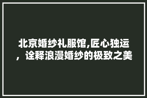北京婚纱礼服馆,匠心独运，诠释浪漫婚纱的极致之美