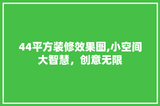 44平方装修效果图,小空间大智慧，创意无限