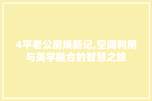 4平老公房焕新记,空间利用与美学融合的智慧之旅 折叠门
