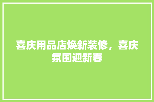 喜庆用品店焕新装修，喜庆氛围迎新春