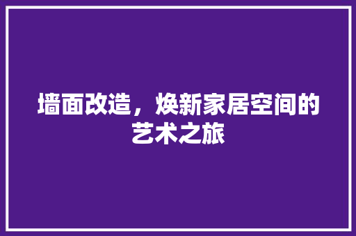 墙面改造，焕新家居空间的艺术之旅