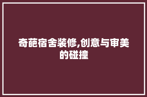 奇葩宿舍装修,创意与审美的碰撞