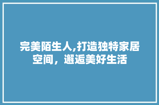 完美陌生人,打造独特家居空间，邂逅美好生活