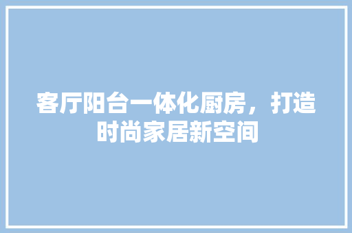 客厅阳台一体化厨房，打造时尚家居新空间