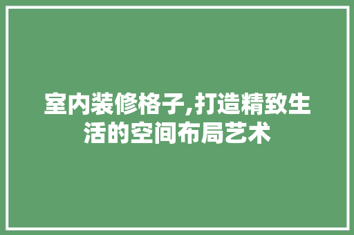 室内装修格子,打造精致生活的空间布局艺术 复合门
