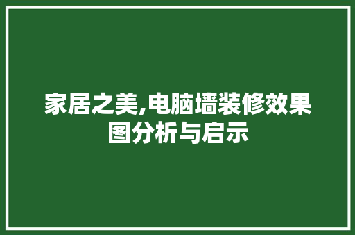 家居之美,电脑墙装修效果图分析与启示
