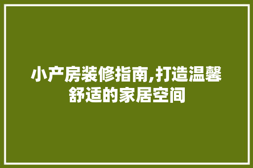 小产房装修指南,打造温馨舒适的家居空间