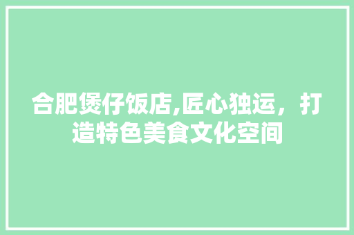 合肥煲仔饭店,匠心独运，打造特色美食文化空间 折叠门