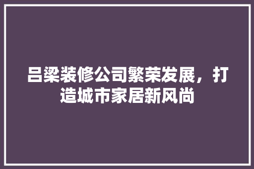 吕梁装修公司繁荣发展，打造城市家居新风尚