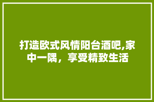 打造欧式风情阳台酒吧,家中一隅，享受精致生活