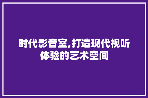 时代影音室,打造现代视听体验的艺术空间