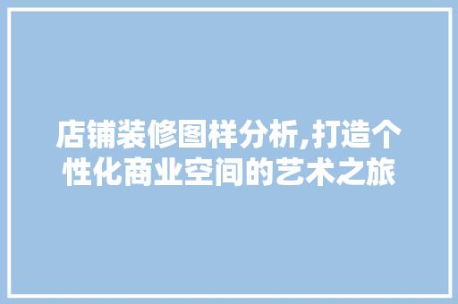 店铺装修图样分析,打造个性化商业空间的艺术之旅