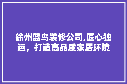 徐州蓝鸟装修公司,匠心独运，打造高品质家居环境