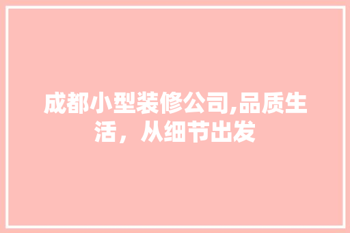 成都小型装修公司,品质生活，从细节出发