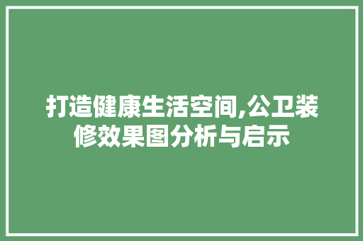 打造健康生活空间,公卫装修效果图分析与启示