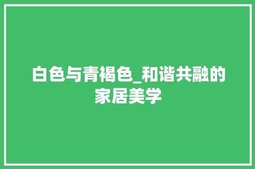 白色与青褐色_和谐共融的家居美学