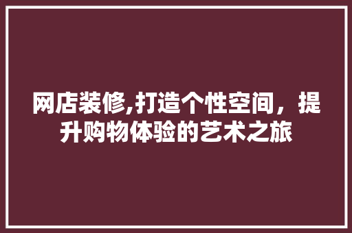 网店装修,打造个性空间，提升购物体验的艺术之旅 玻璃门