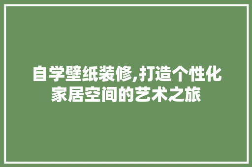 自学壁纸装修,打造个性化家居空间的艺术之旅