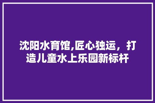 沈阳水育馆,匠心独运，打造儿童水上乐园新标杆