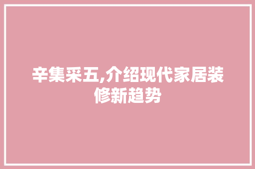 辛集采五,介绍现代家居装修新趋势