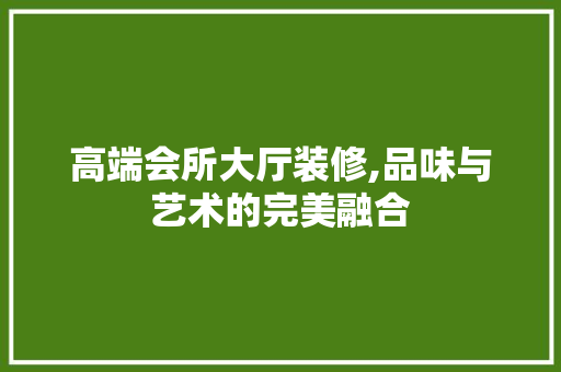 高端会所大厅装修,品味与艺术的完美融合