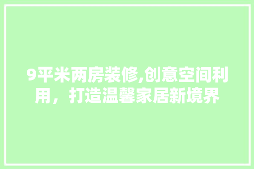 9平米两房装修,创意空间利用，打造温馨家居新境界